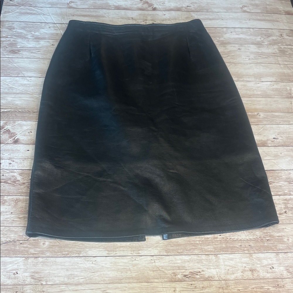 Genuine Black Leather Skirt Size 8